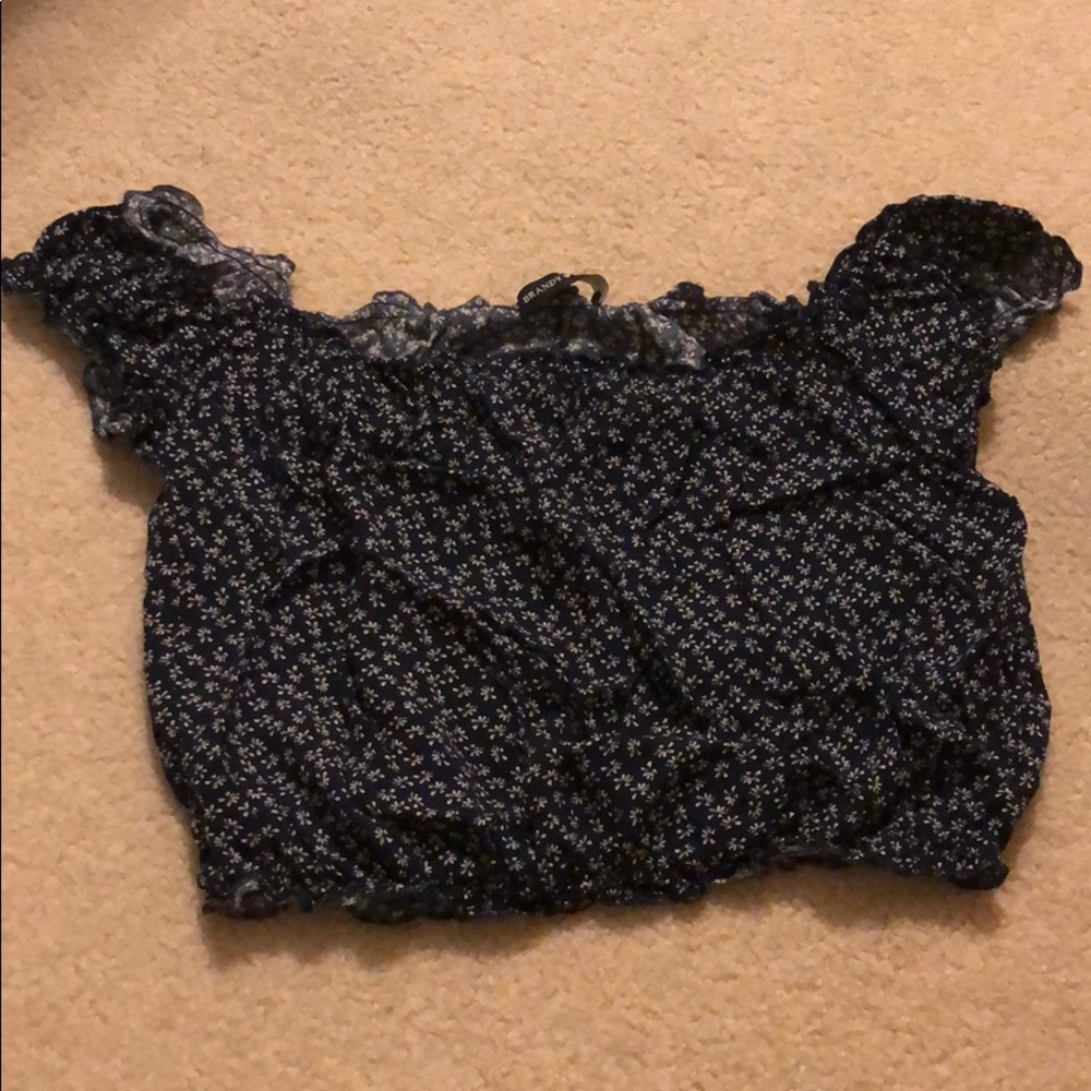 Floral blue crop top